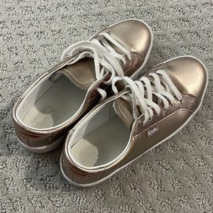 Rose gold Keds tennis shoes